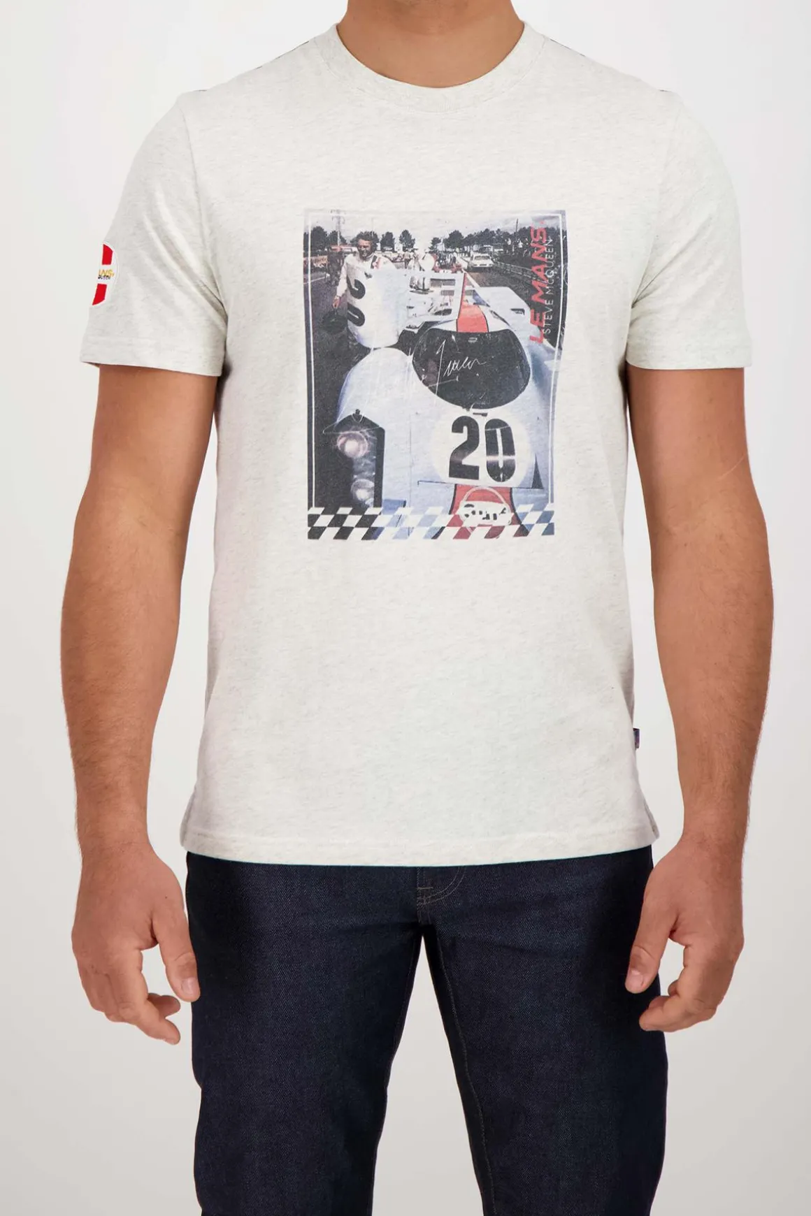 Tee Shirt Homme Steve Mcqueen Tee Shirt Tsm10-002 Heather Ecru
