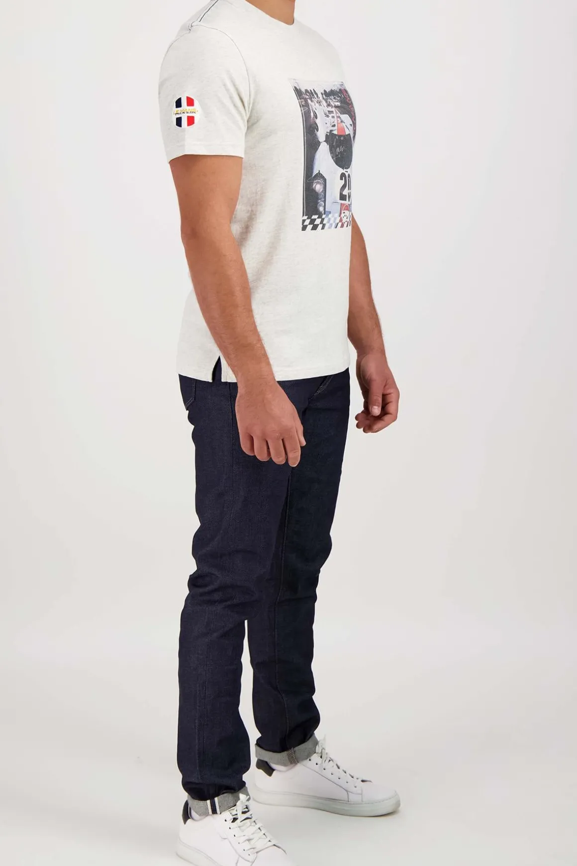 Tee Shirt Homme Steve Mcqueen Tee Shirt Tsm10-002 Heather Ecru