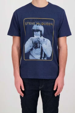 Tee Shirt Homme Steve Mcqueen Tee Shirt Tsm01-120 Dark Indigo