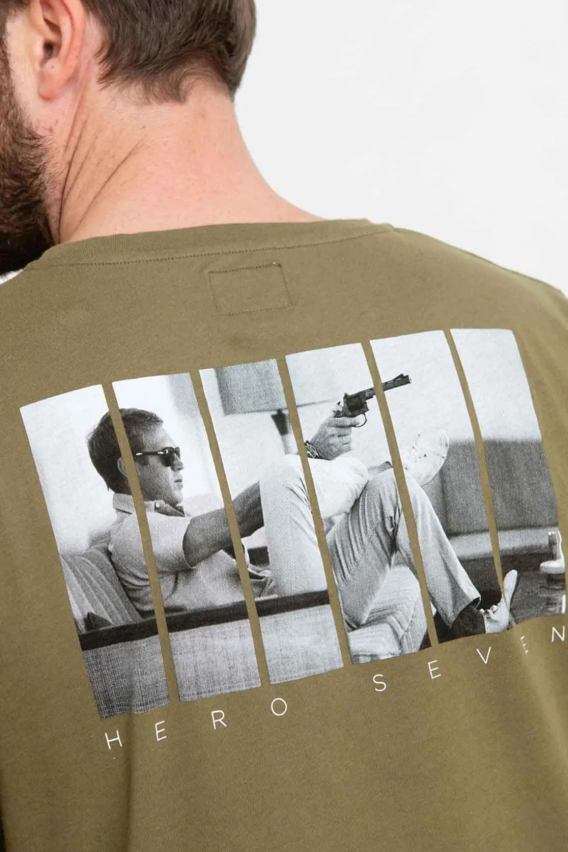 Tee Shirt Homme Steve Mcqueen Gun Sofa Dolivia Kaki