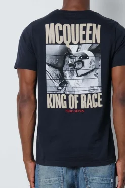 Tee Shirt Homme Steve Mcqueen Face To Face Dark Blue H22106