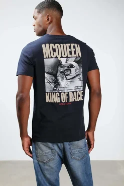Tee Shirt Homme Steve Mcqueen Face To Face Dark Blue H22106