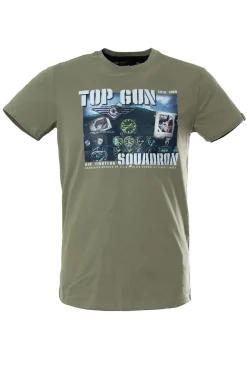 Tee Shirt Homme Top Gun Tee Shirt Tg-Ts-105 Light Khaki