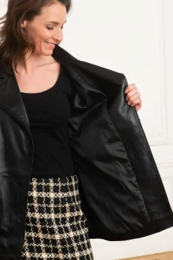 Veste Femme Cityzen Capri Agneau Perle Noir
