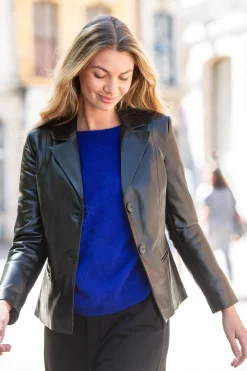 Veste Femme Cityzen Clarisse Agneau Perle Noir
