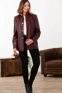 Veste Femme Cityzen Elisabeth Agneau Perle Bordeaux