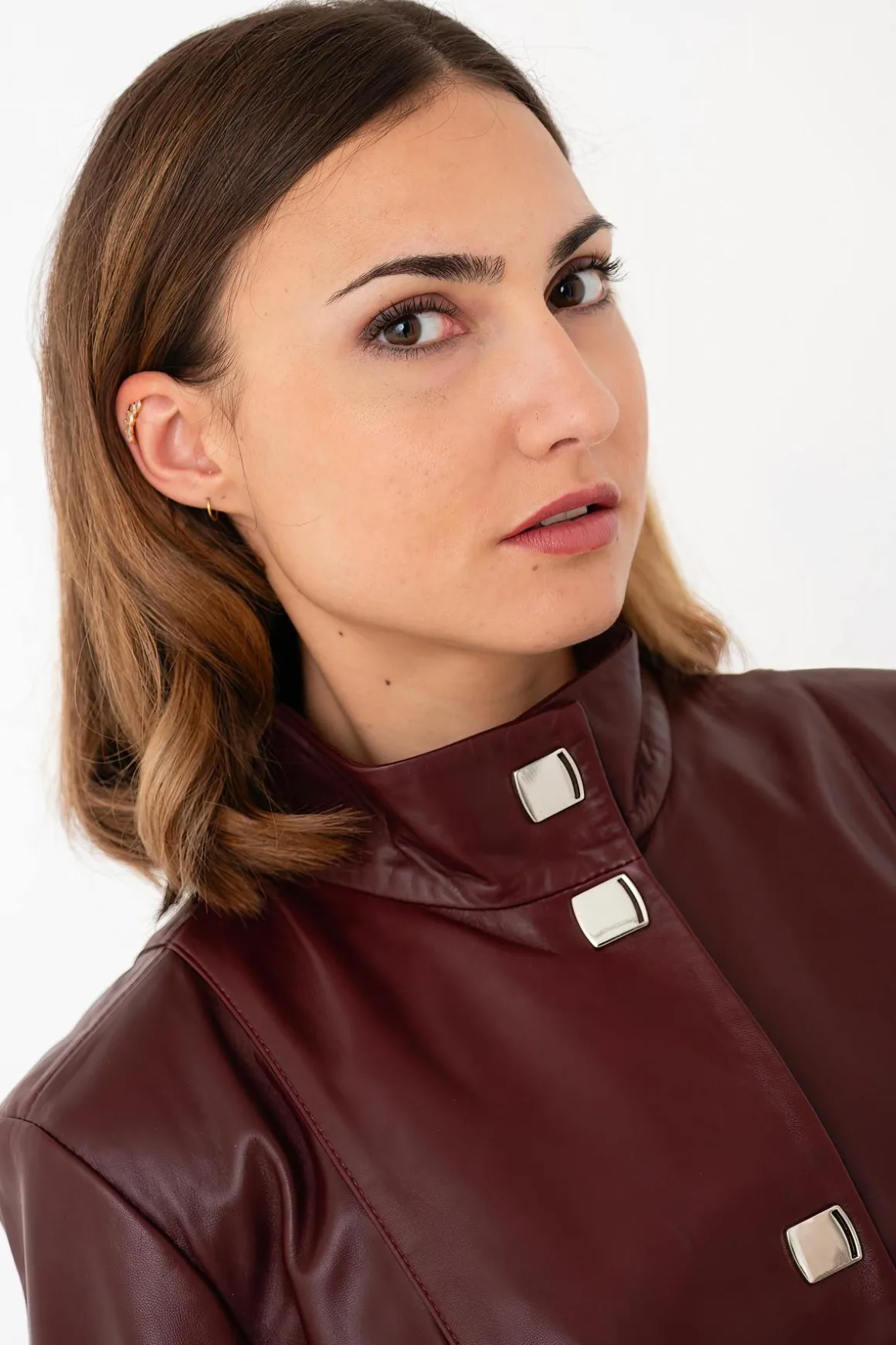 Veste Femme Cityzen Elisabeth Agneau Perle Bordeaux