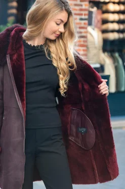 Veste Femme Cityzen Napoli Mouton Renard Bordeaux