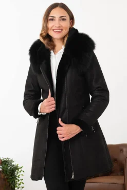 Veste Femme Cityzen Napoli Mouton Renard Noir