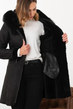 Veste Femme Cityzen Napoli Mouton Renard Noir