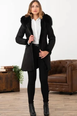 Veste Femme Cityzen Napoli Mouton Renard Noir