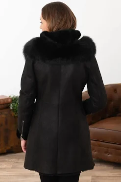 Veste Femme Cityzen Napoli Mouton Renard Noir