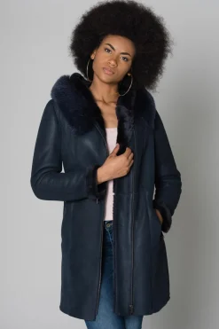Veste Femme Cityzen Napoli Mouton Renard Marine