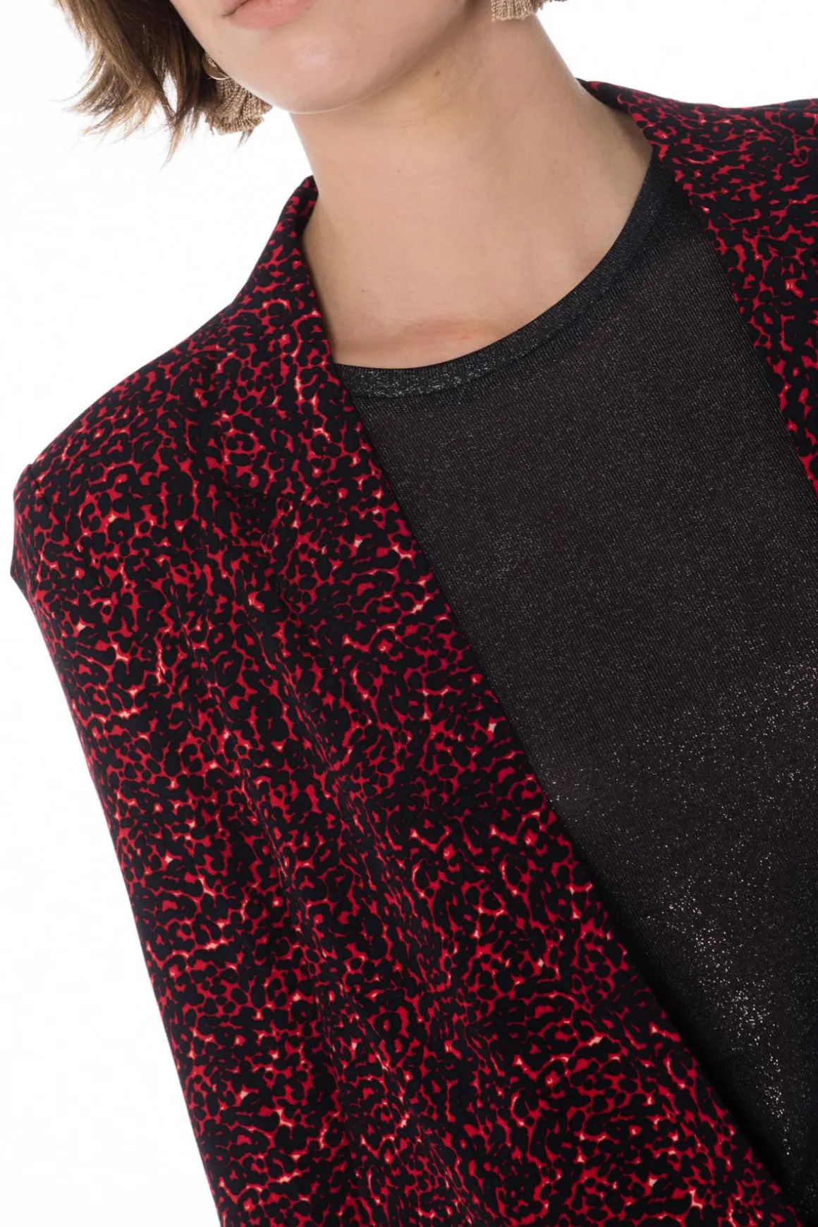 Veste Femme La Petite Étoile Marina Leopard Rouge