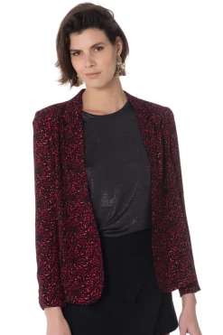 Veste Femme La Petite Étoile Marina Leopard Rouge