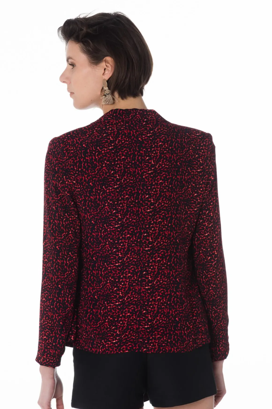 Veste Femme La Petite Étoile Marina Leopard Rouge