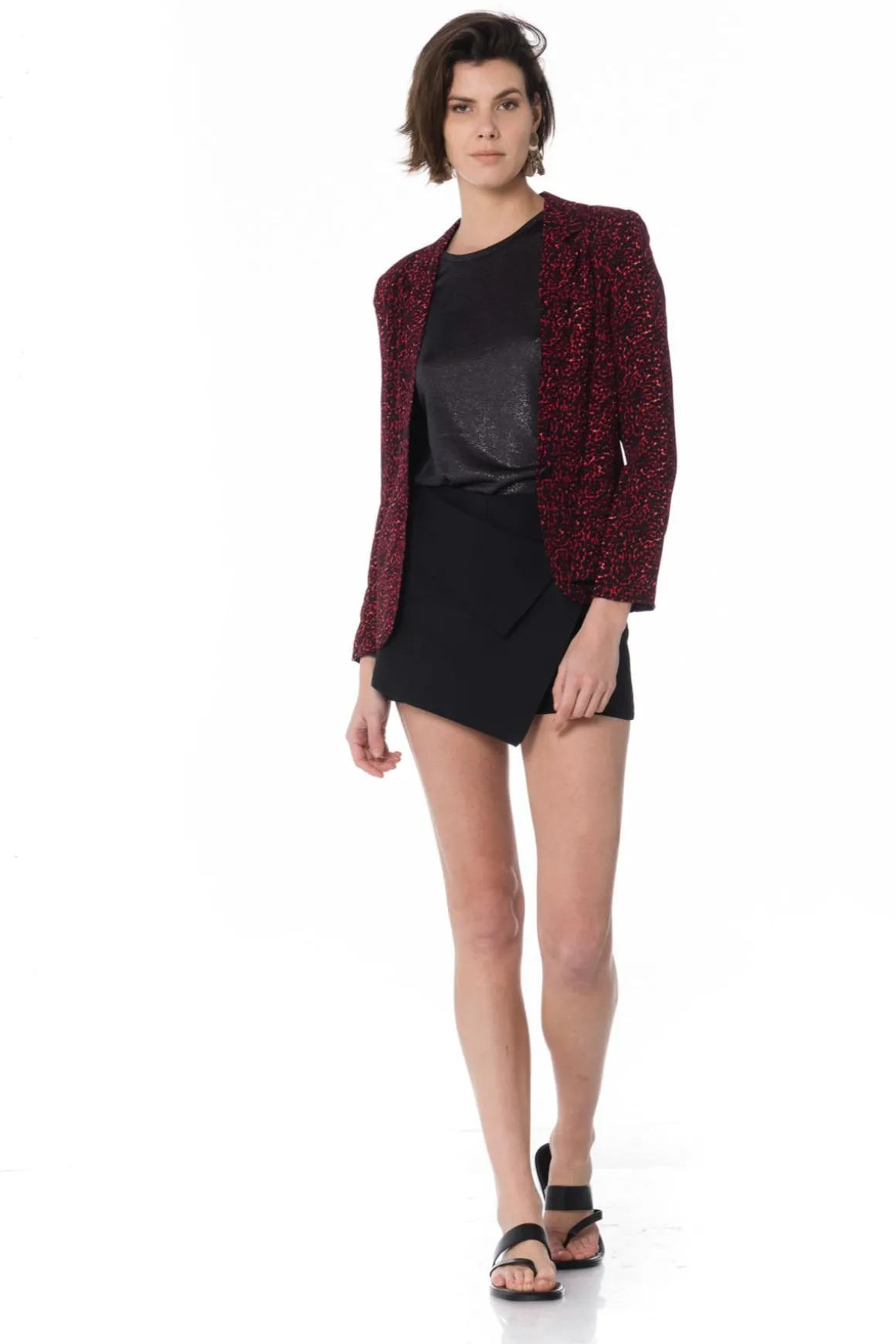Veste Femme La Petite Étoile Marina Leopard Rouge