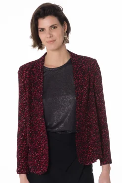 Veste Femme La Petite Étoile Marina Leopard Rouge