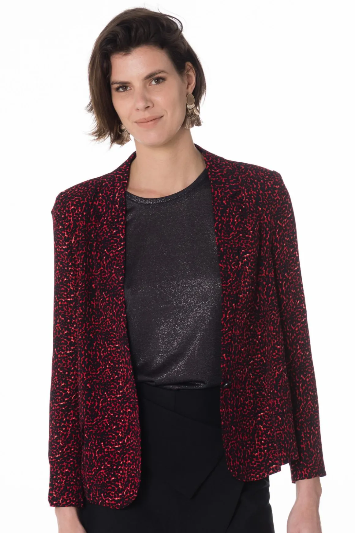 Veste Femme La Petite Étoile Marina Leopard Rouge