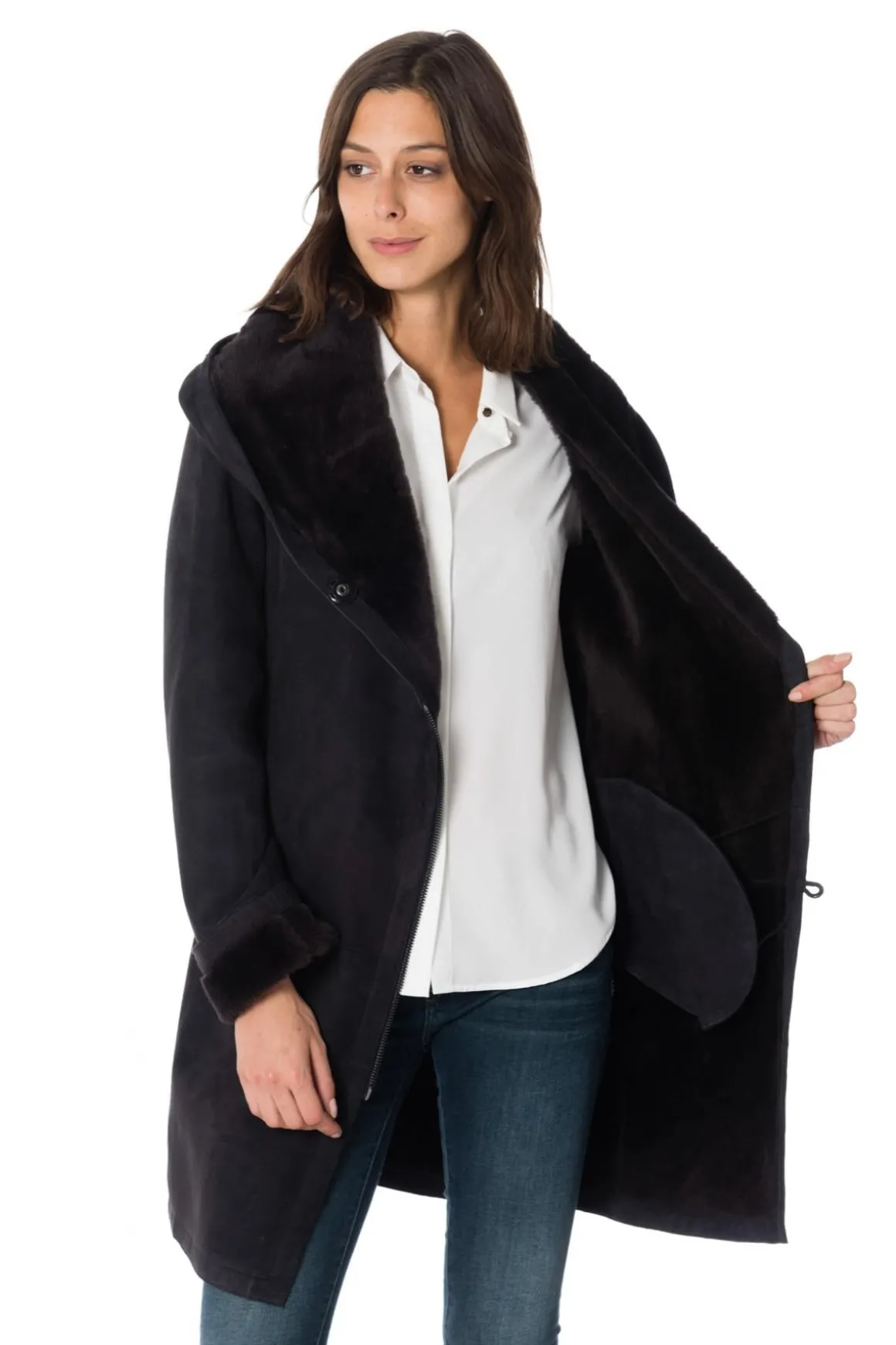 Veste Femme Levinsky Piemonte Suede Lamb Segred Grey