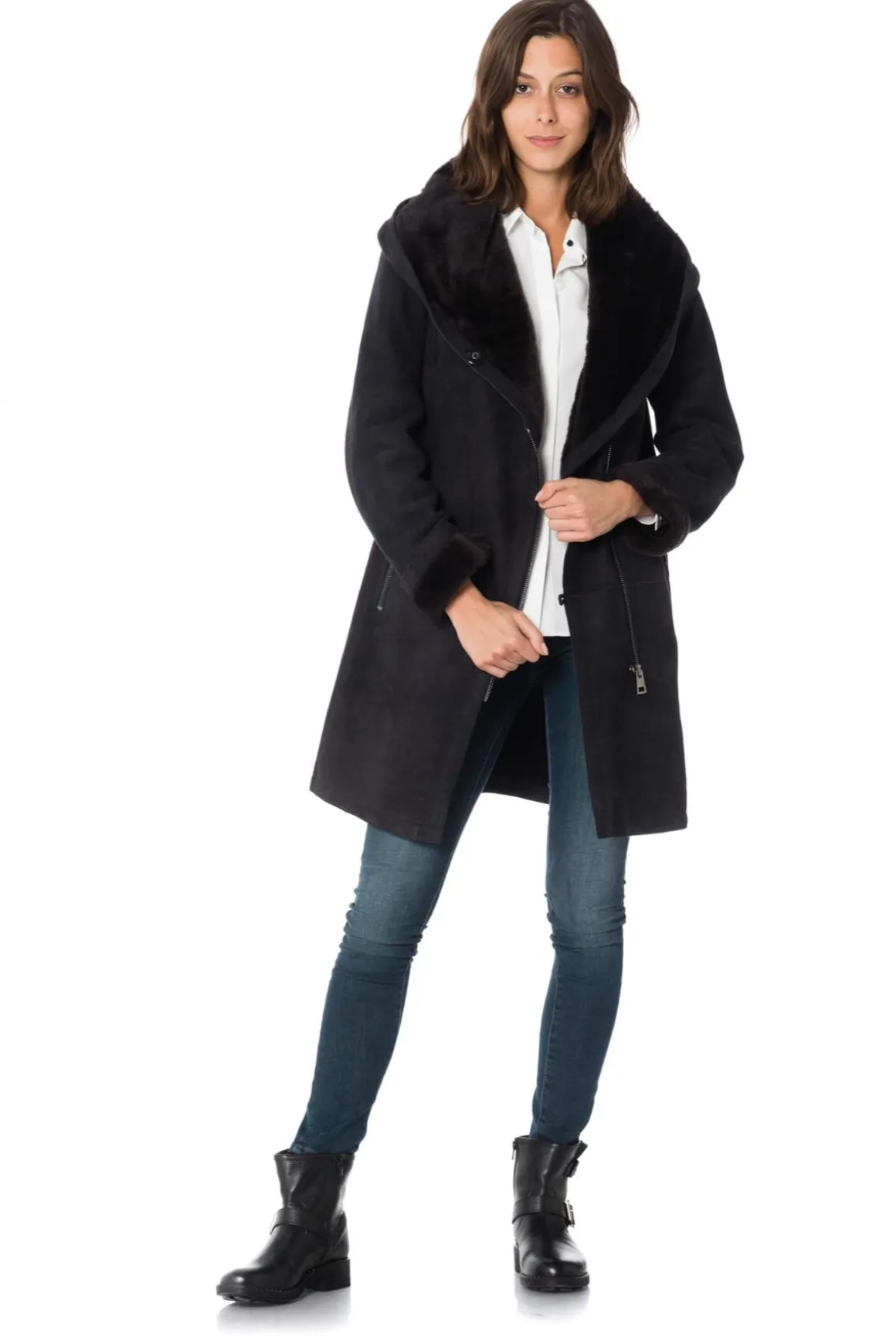 Veste Femme Levinsky Piemonte Suede Lamb Segred Grey