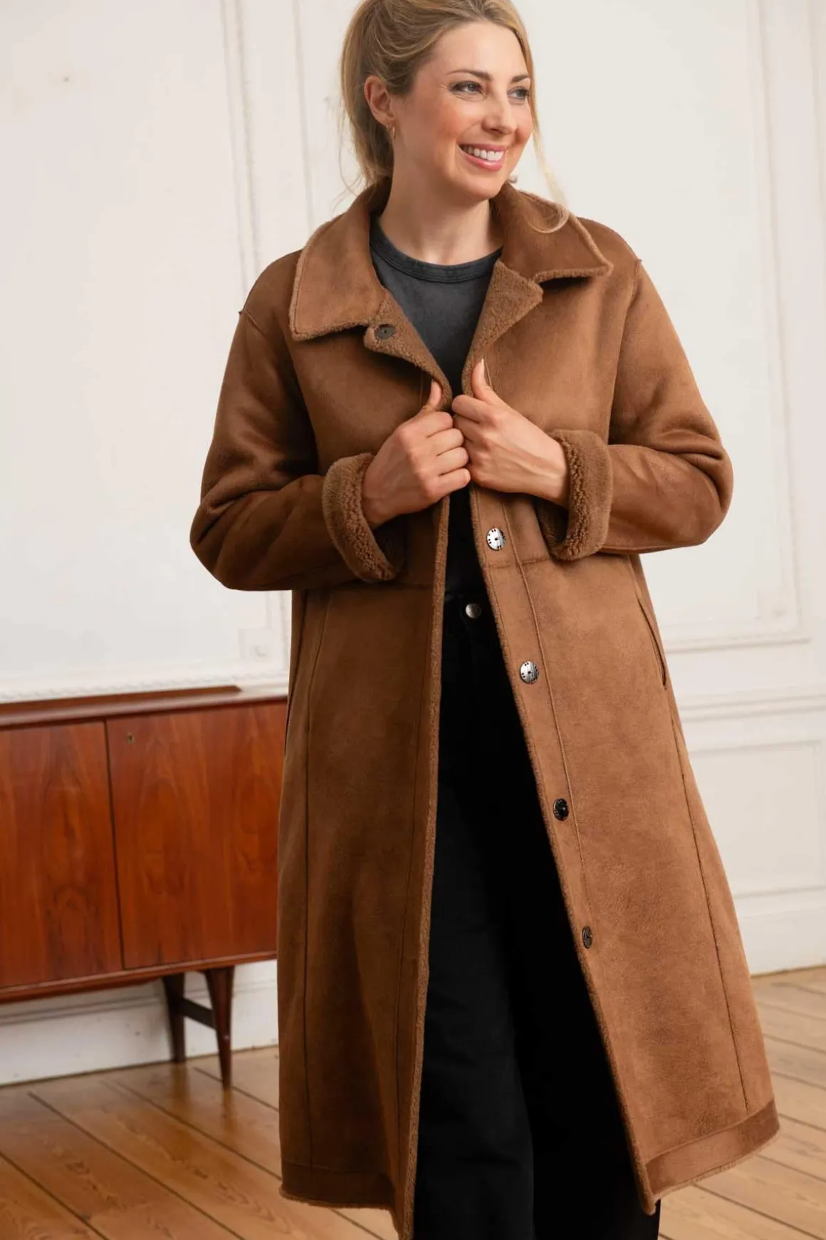 Veste Femme Oakwood Victoria Fur Wool Cognac 507