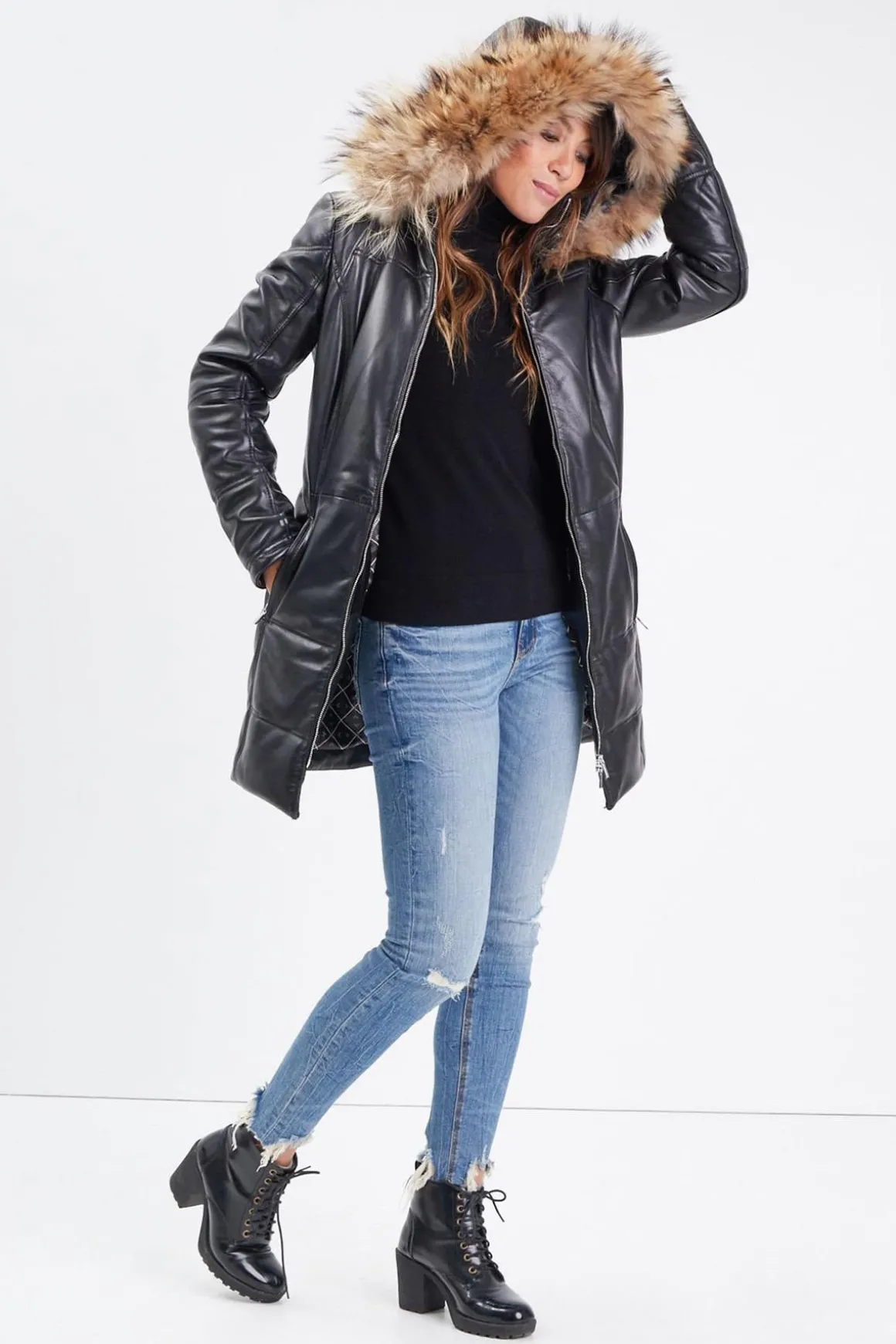 Veste Femme Rose Garden Anouk Hood Lamb Orion Black