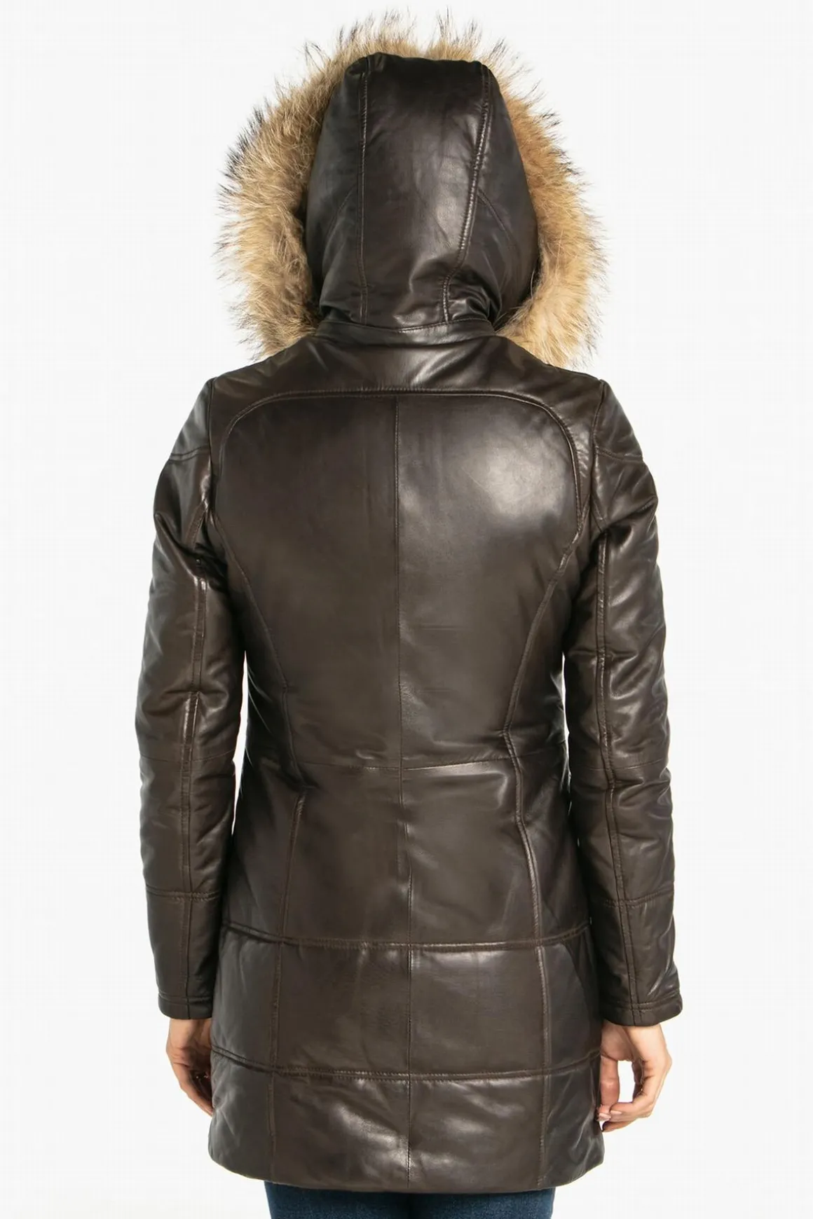 Veste Femme Rose Garden Anouk Hood Lamb Orion Brown