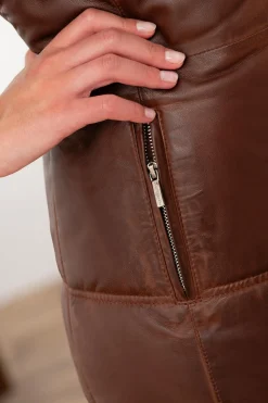 Veste Femme Rose Garden Anouk Hood Lamb Orion Cognac