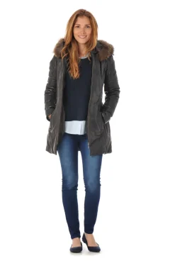 Veste Femme Rose Garden Apene Fur Sheep Aosta Reddish Brown Fourrure Fauve