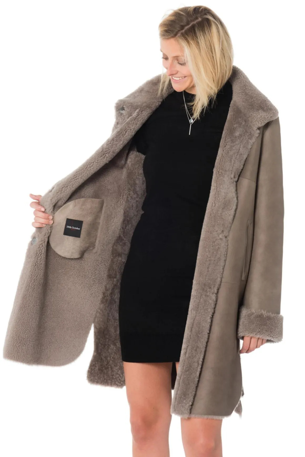 Veste Femme 29Th October Rimmel Velvet Taupe Sans Racoon