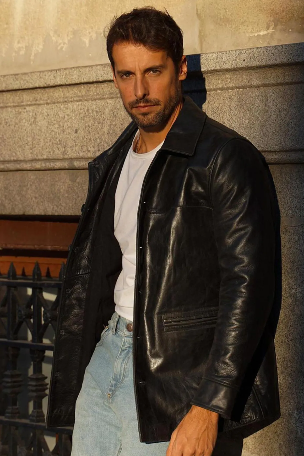 Veste Homme Avi Leather Car Coat