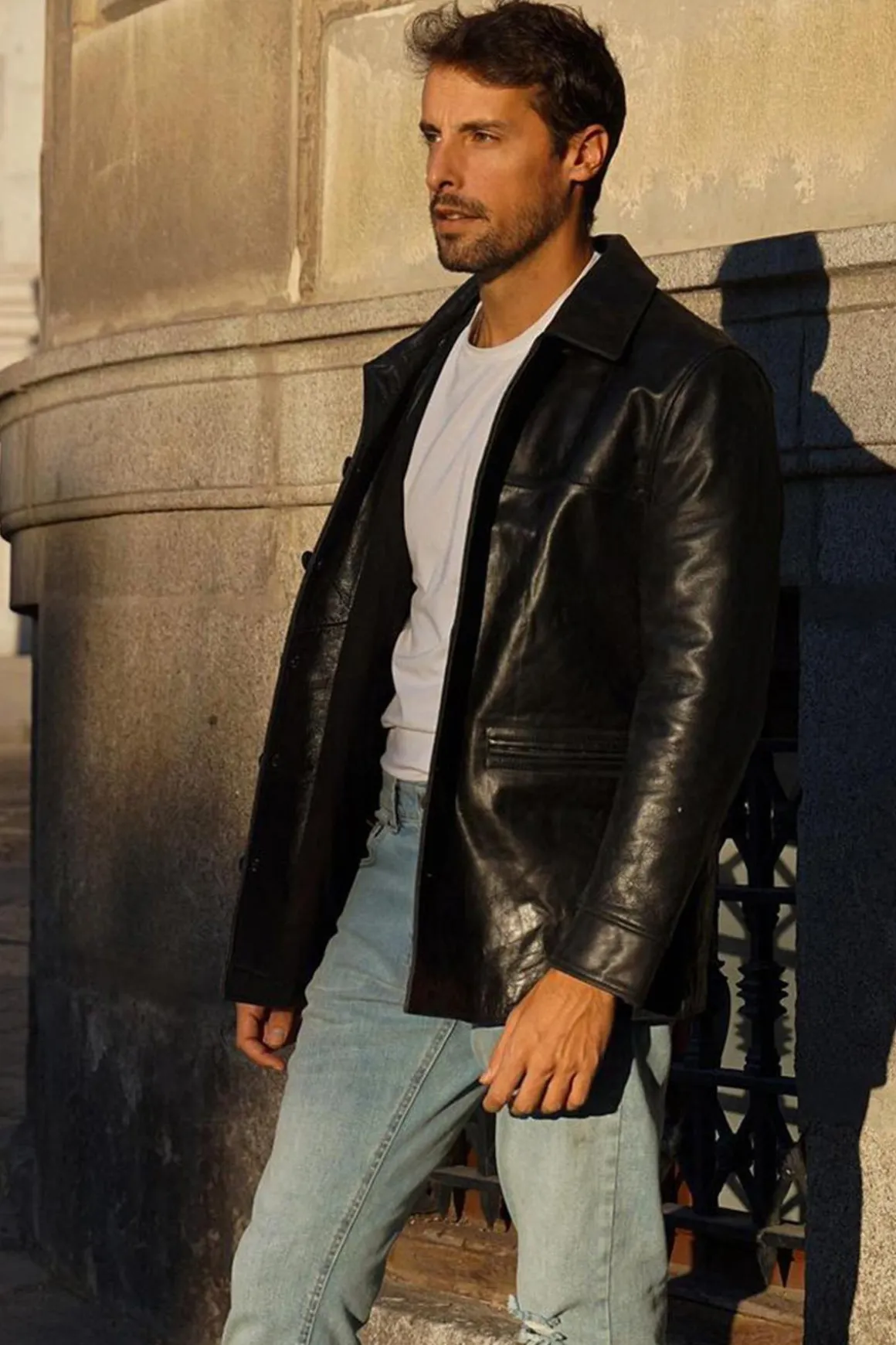 Veste Homme Avi Leather Car Coat