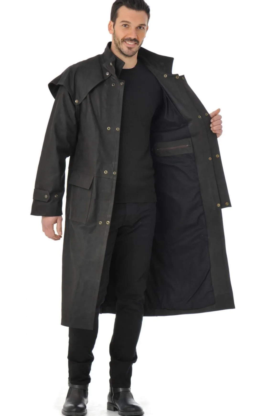 Veste Homme Cuir-City Australien Long Cow