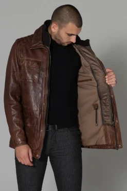 Veste Homme Daytona Rodeo+Ic Lamb Paolo Dark Cognac