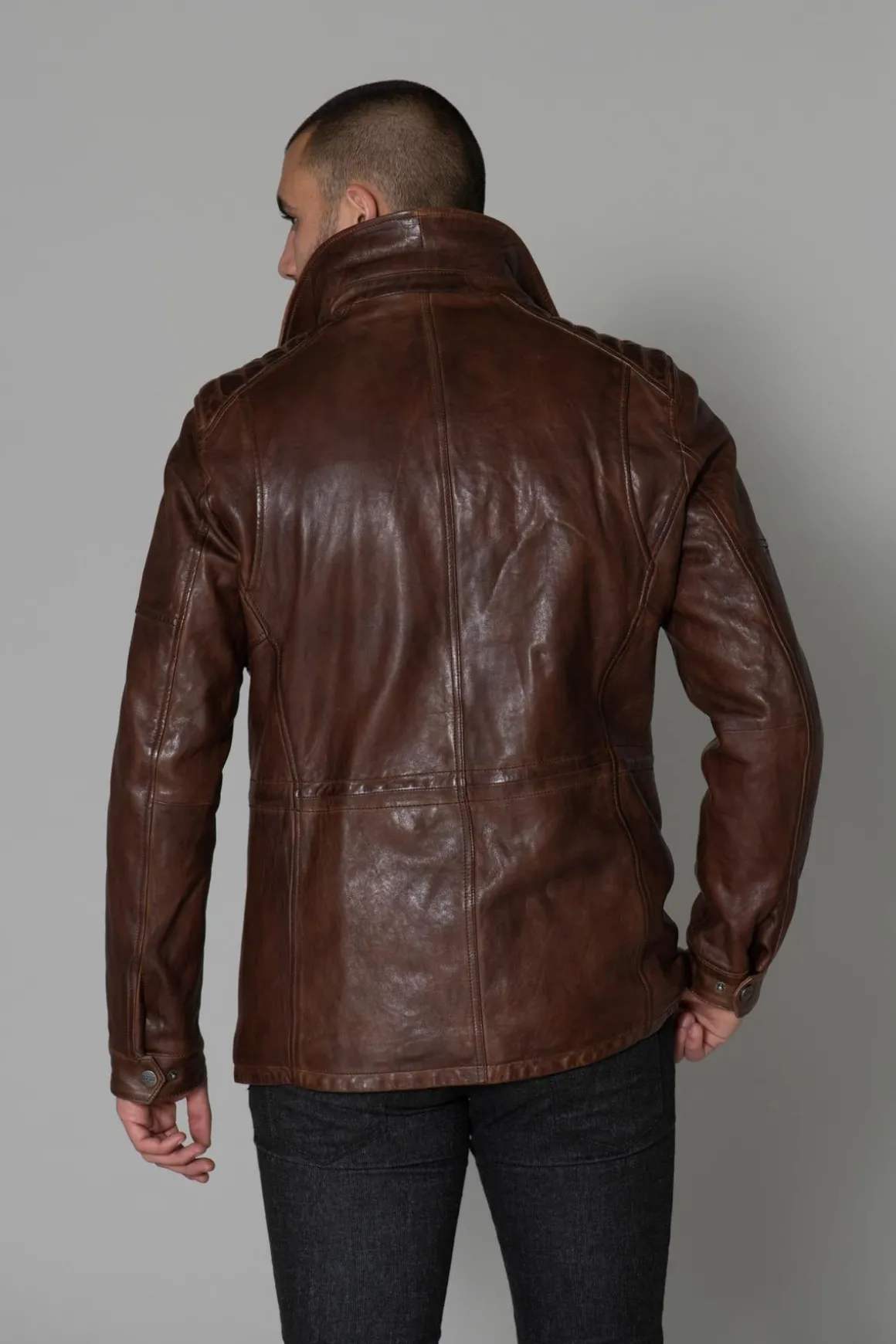 Veste Homme Daytona Rodeo+Ic Lamb Paolo Dark Cognac
