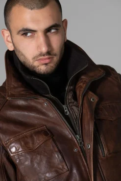 Veste Homme Daytona Rodeo+Ic Lamb Paolo Dark Cognac