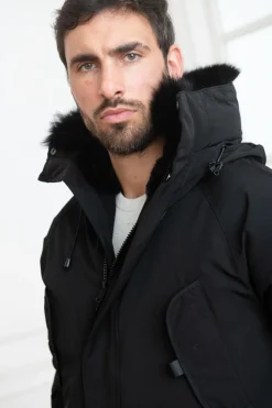 Veste Homme Helvetica Mountain Pioneers Snow Real Furs Black