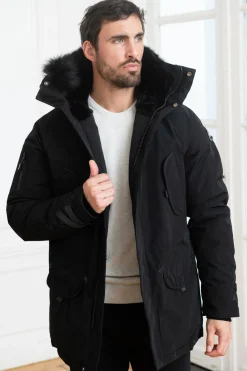 Veste Homme Helvetica Mountain Pioneers Snow Real Furs Black