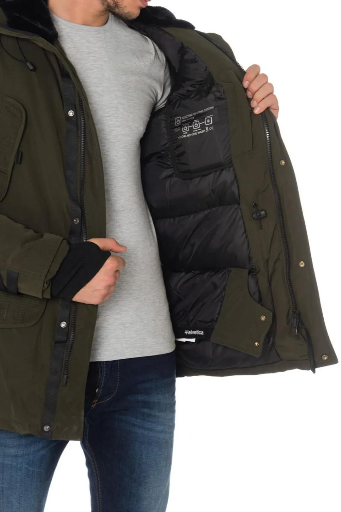 Veste Homme Helvetica Mountain Pioneers Expedition Men Ewarm Dark Edition Kaki