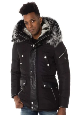 Veste Homme Horspist Boss Rex Noir Col Silver