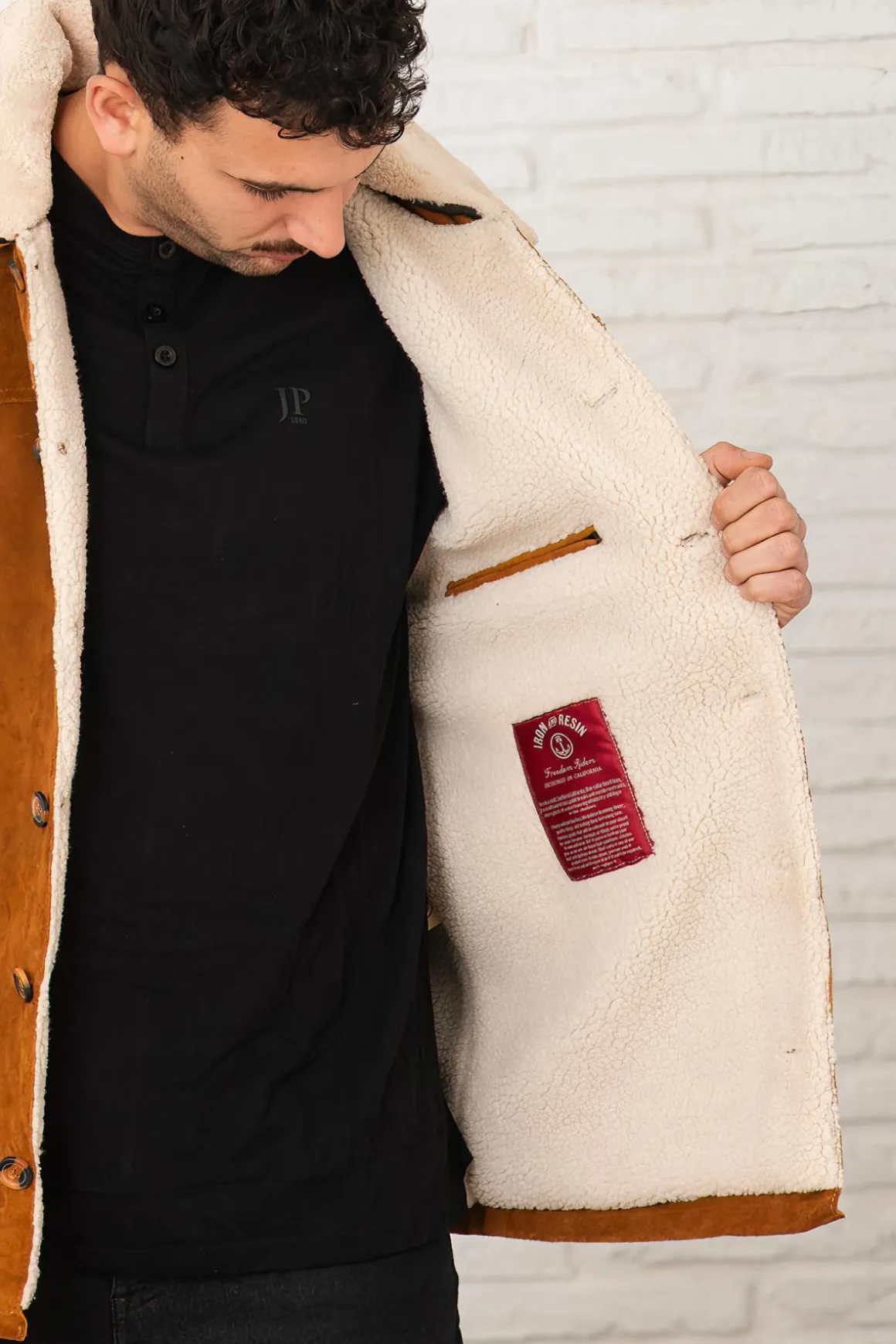 Veste Homme Iron & Resin Caravan Buffalo Suede Jacket Cognac