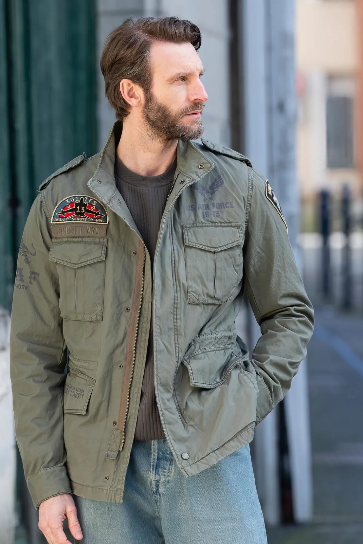 Veste Homme Schott Darden Kaki