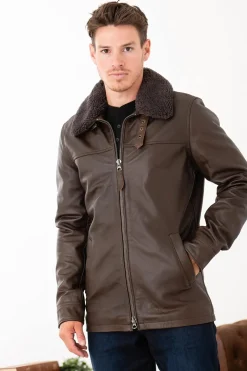 Veste Homme Schott Lcmaine Brown