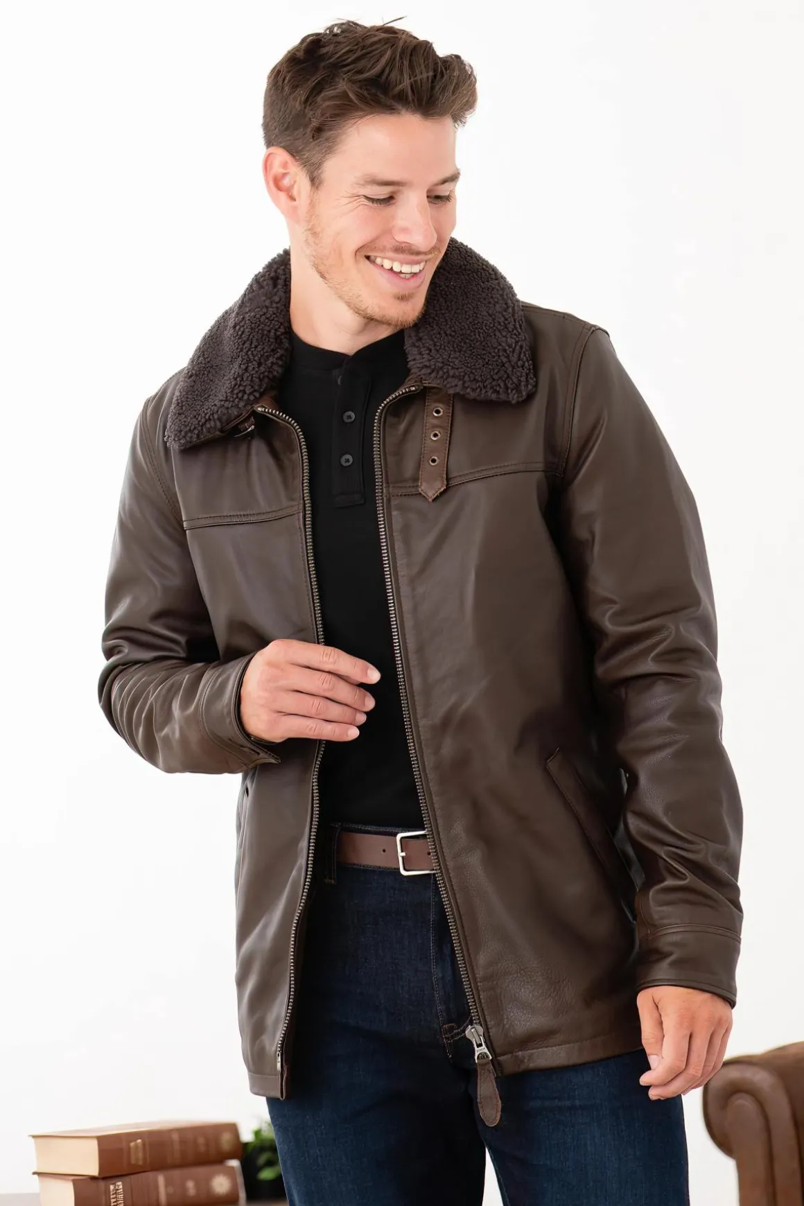 Veste Homme Schott Lcmaine Brown