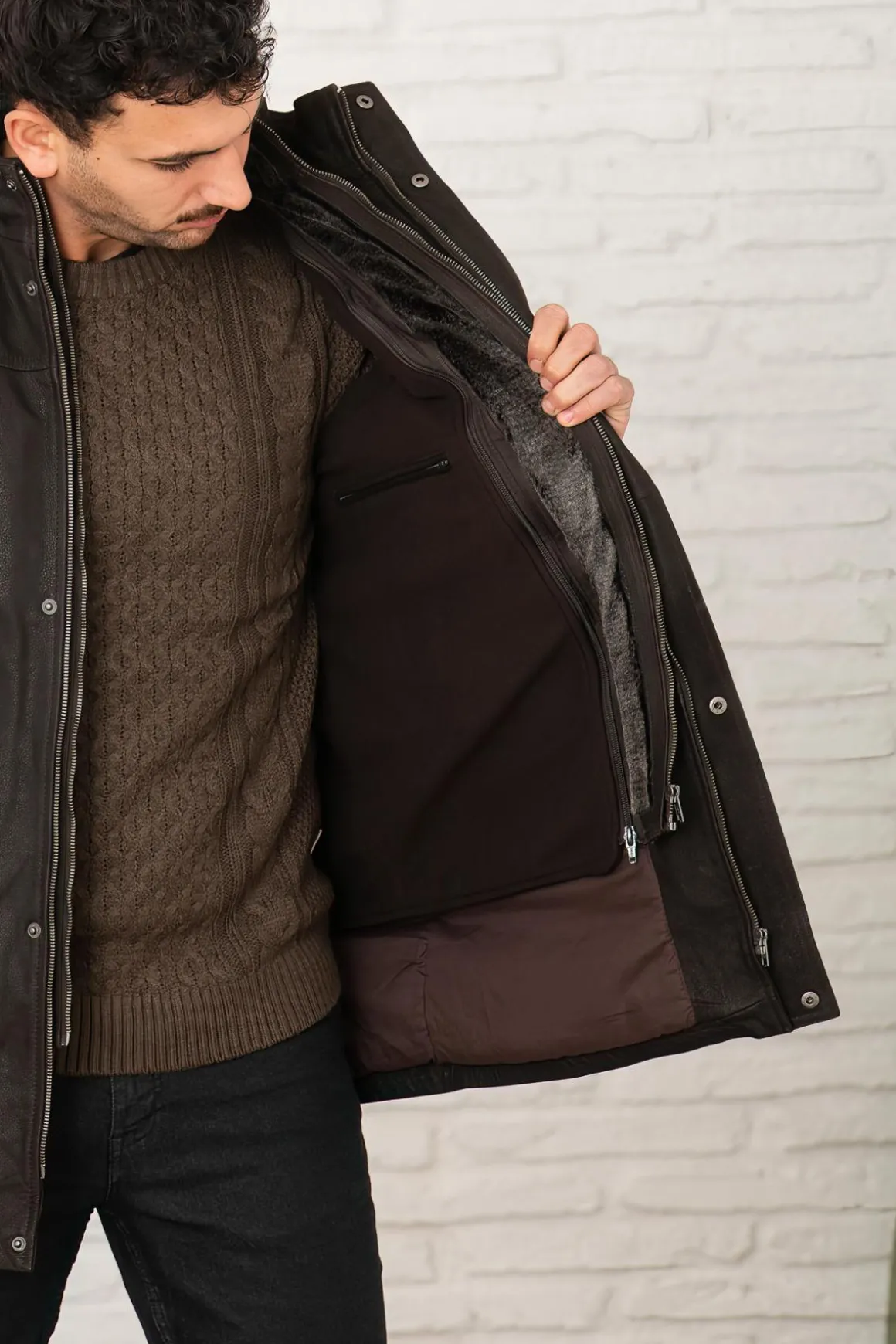 Veste Homme Serge Pariente Parka Orio Buffle Brown