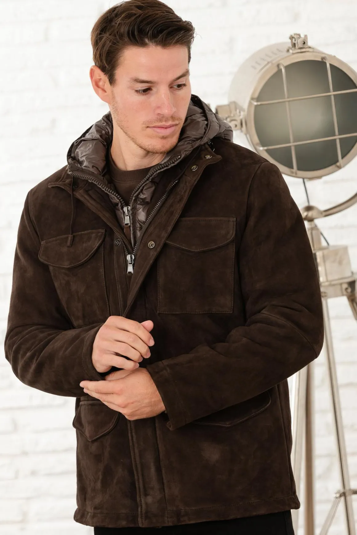 Veste Homme The Jack Leathers Radar + Tri Seasons Bonded Suede Moka